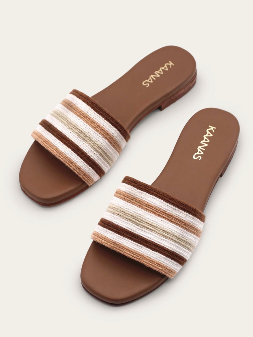 KAANAS PAPUA STRIPED HANDWOVEN - ANDALS-HONEY NWT